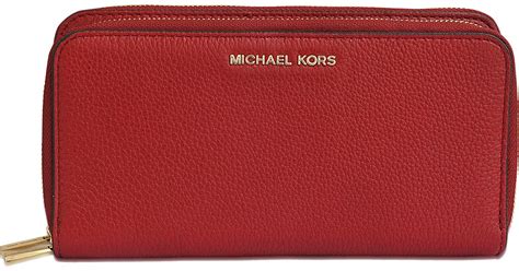 michael kors zipper wallet red gold